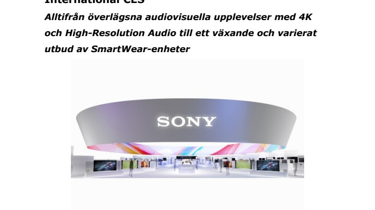 Sony lanserar sina senaste innovationer vid 2015 International CES