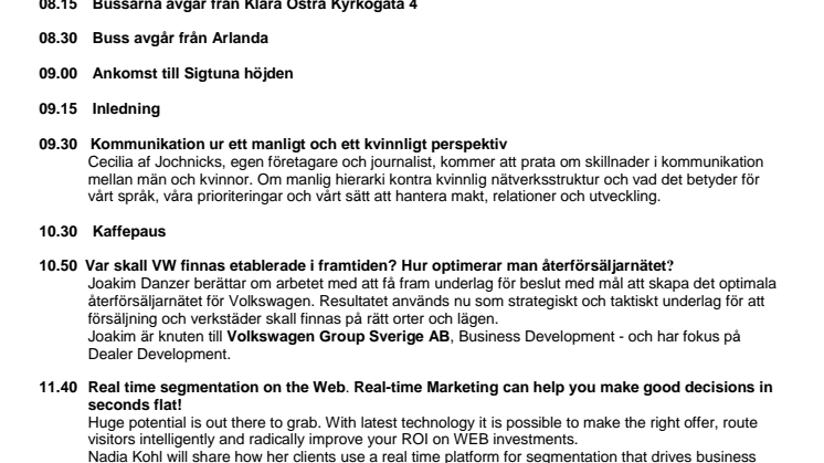Program för Mosaicdagarna 2008