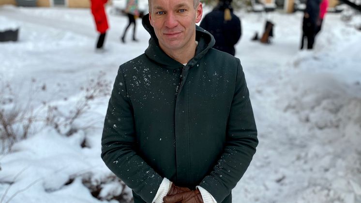 Erik vid invigningen av appen Hållbar hälsa