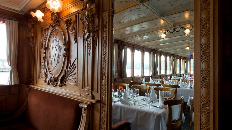 Salon der Uri (ältestes Dampfschiff der Schweiz) auf dem Vierwaldstättersee. Copyright: SGV Luzern By-line: swiss-image.ch/Peter Christensen.