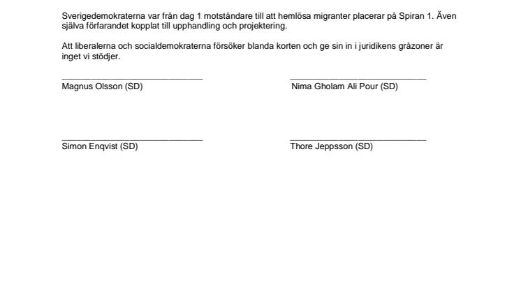 SD Malmö säger nej till ett boende för hemlösa migranter i Limhamn