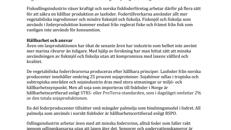 Fakta om laxfoder 