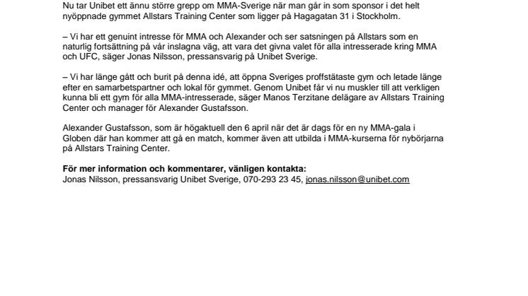 Unibet tar ett fast grepp om MMA-Sverige 