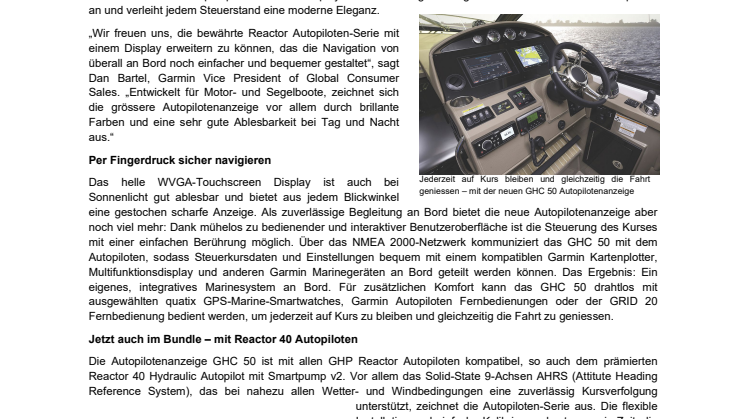 PM CH Garmin GHC 50 Autopilotenanzeige