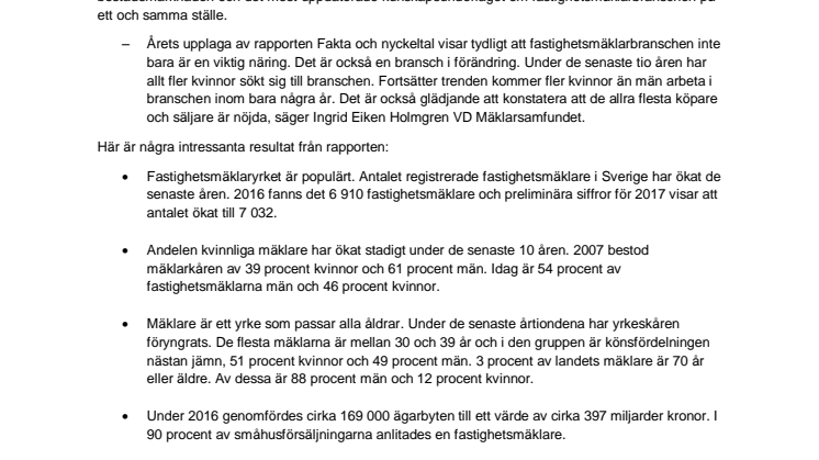 Fastighetsmäklarbranschen i siffror