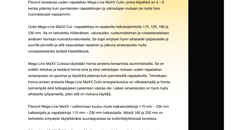 Uusi napalaikka nopeampaan hiontaan