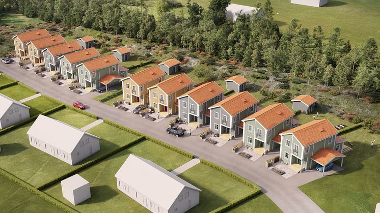 Översiktsbild av blivande Brf Skogsbrynet.