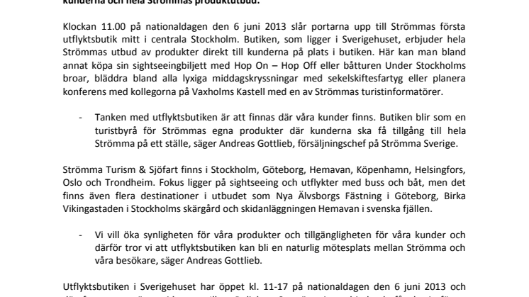 Strömma öppnar utflyktsbutik i Stockholm
