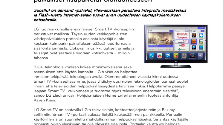 LG Smart TV tuo selaimen, Plex-tuen ja paikalliset lisäpalvelut olohuoneeseen 