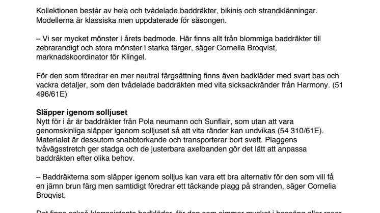 Bli brun i Klingels figursmickrande badmode – ny baddräkt som släpper igenom solljuset