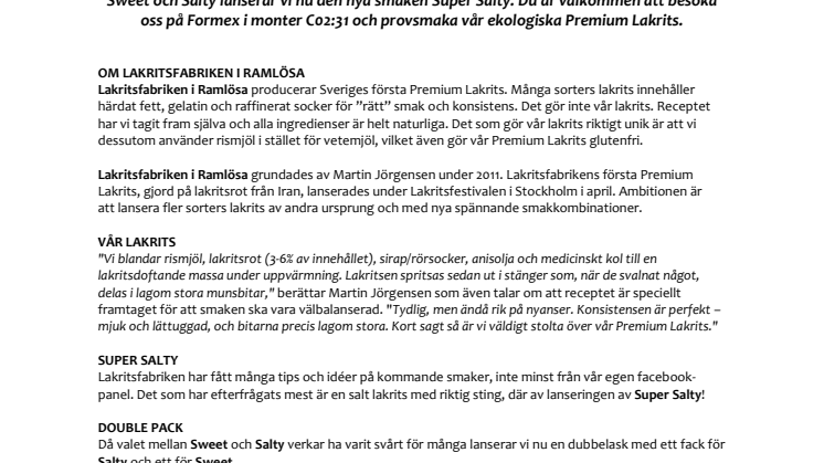 Lakritsfabriken i Ramlösa lanserar ny smak