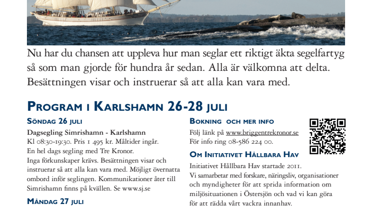 Program för Tre Kronor i Karlshamn 2015