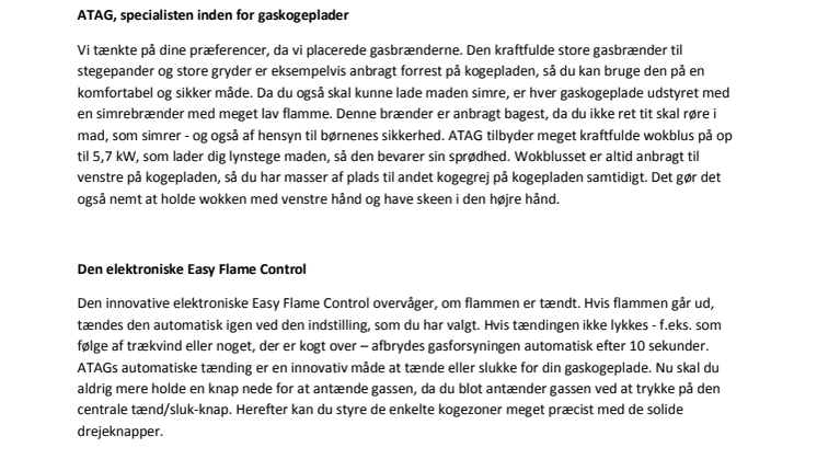 ATAG gaskogeplader stilfulde med den bedste performance