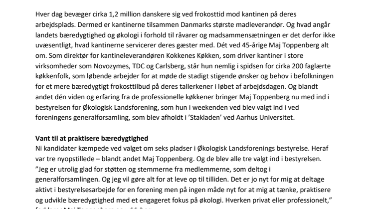 Kokkenes Køkken-direktør valgt ind i bestyrelsen for Økologisk Landsforening 