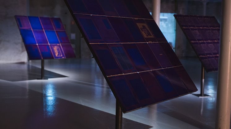 Installationsbild / installation view: Untitled Blue, 2019, Theresa Traore Dahlberg. Färgfabriken