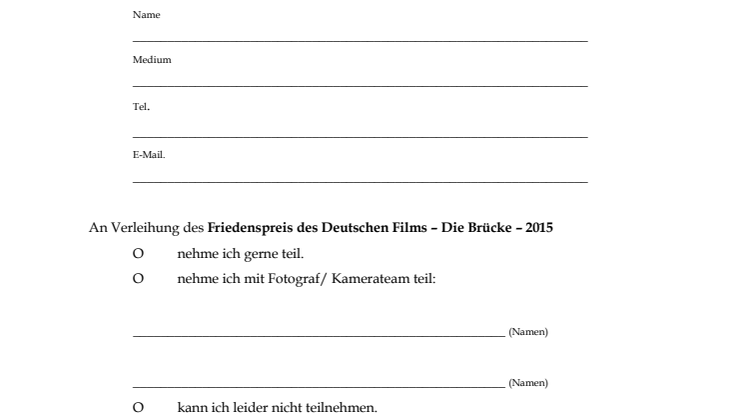 Akkreditierungsformular für Medienvertreter