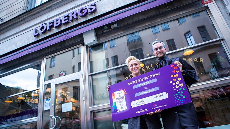 Löfbergs kunder stöttar Regnbågsfonden