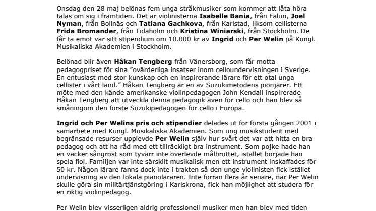 Unga stråkmusiker belönade