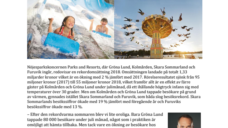 Fortsatt tillväxt för Parks and Resorts trots värmen 2018