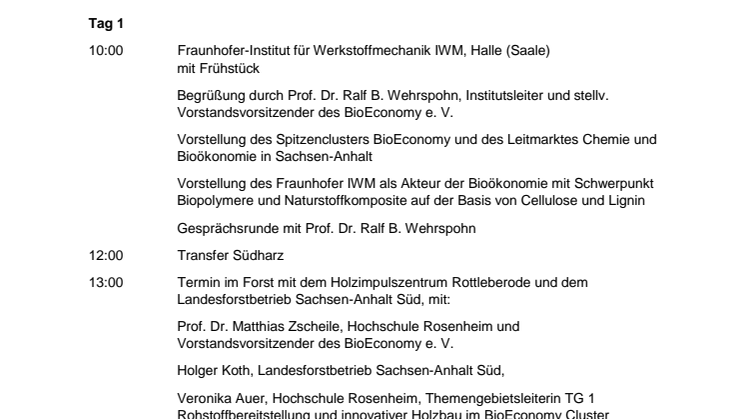 EINLADUNG ZUR RECHERCHEREISE  Sachsen-Anhalt setzt auf Bioökonomie