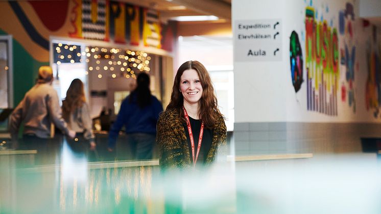 Hanna Classon, socionom i skolan, finns nära tillhands för eleverna. Foto: Maria Fäldt