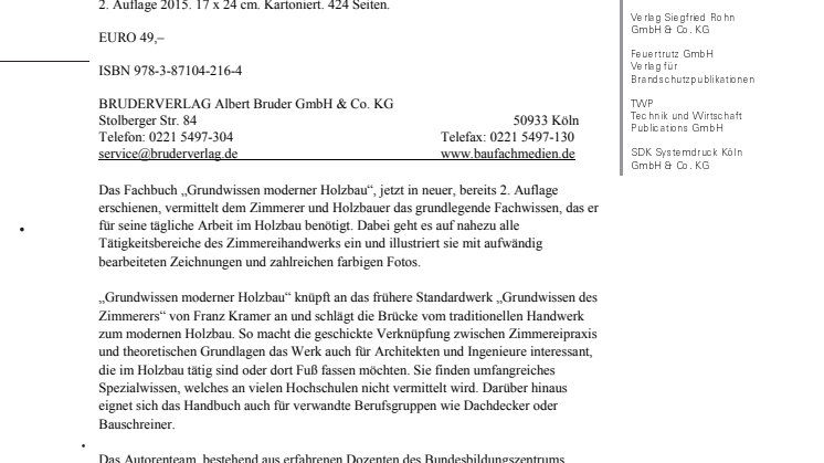 Grundwissen moderner Holzbau