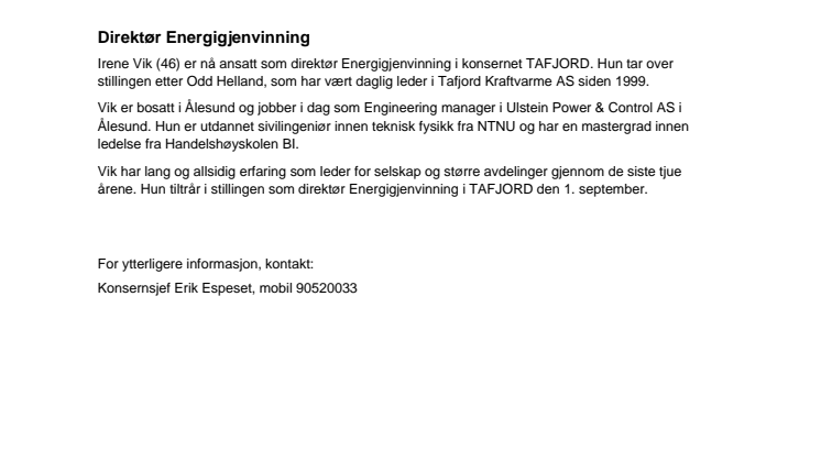 Direktør Energigjenvinning