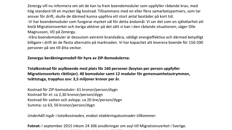 Asylboende med hög standard till lågt pris 