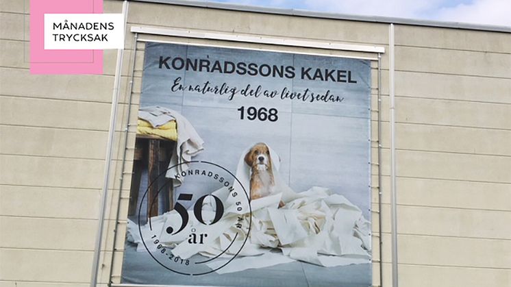 Konradssons Kakel vinner månadens trycksak för juni 2018 med sin kreativa fasadvepa