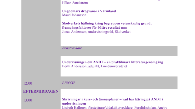 Konferensprogram 19 augusti