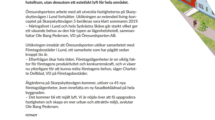 Öresundsporten hyr ut och bygger en  attraktiv miljö på Skarpskyttevägen i Lund