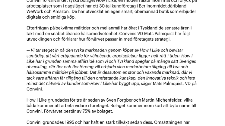 Convini tar steget ut i Europa