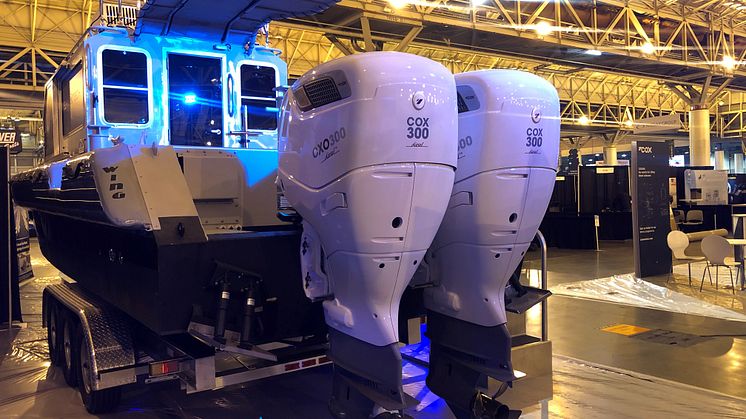 High res image - Cox Powertrain - CXO300 on Metal Shark at IWBS 2018