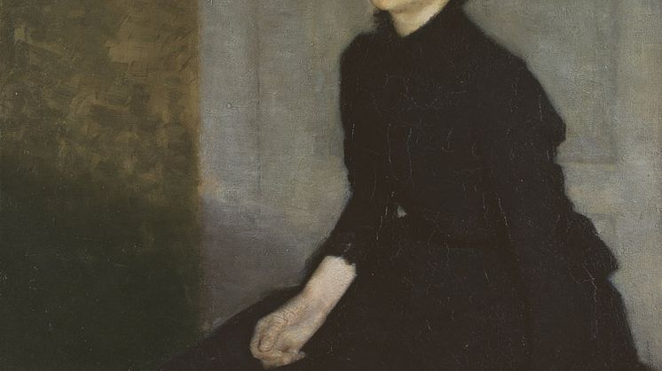Vilhelm Hammershøi- ”Portræt af en ung pige”, 1885. I dag på Den Hirschsprungske Samling.