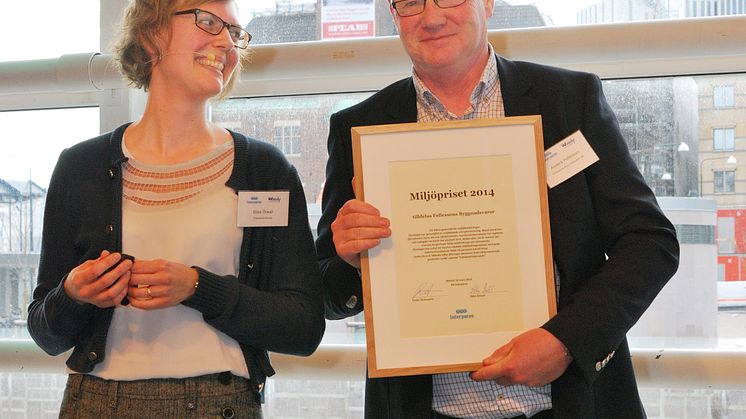 Woody Bygghandels miljöpris 2014 går till Fellessons i Växjö