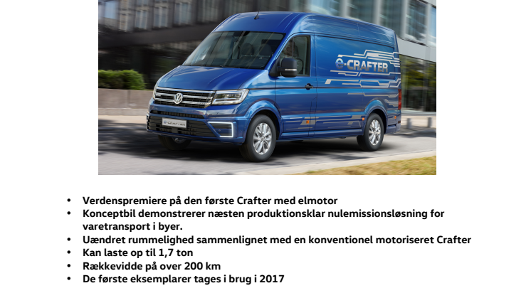Verdenspremiere på IAA: den første eldrevne Crafter