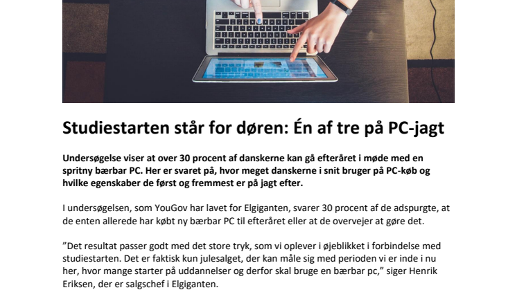 Studiestarten står for døren: Én af tre på PC-jagt 