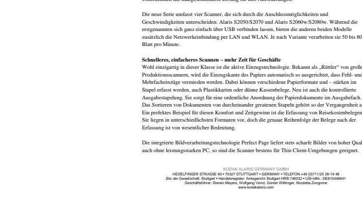 Die neue Einfachheit: Alaris S2000 Scanner-Serie