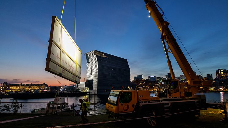 Munch on the move at Bjørvika, Oslo, this week. Photo: Kilian Munch / MUNCH