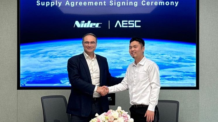 Nidec Industrial Solutions and AESC – sign agreement for the supply of Lithium-iron-phosphate (LFP) Energy Storage Systems (ESS)