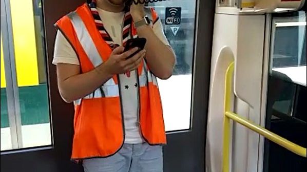 Scouts on a train