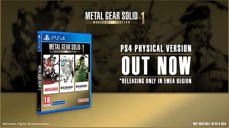 METAL GEAR SOLID: MASTER COLLECTION Vol.1  Physical PlayStation®4 version Available Now!