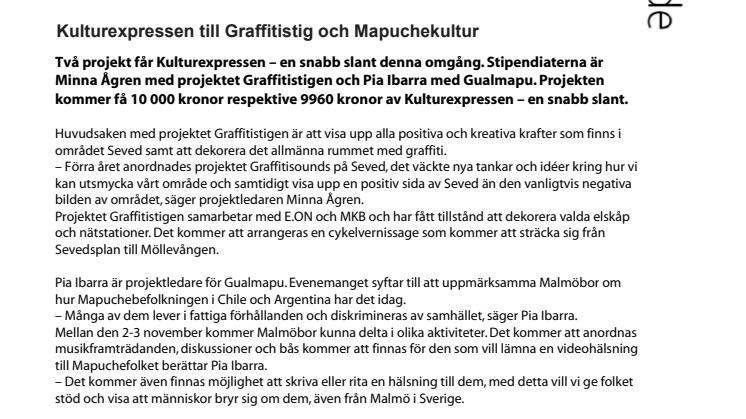 Kulturexpressen till Graffitistig och Mapuchekultur