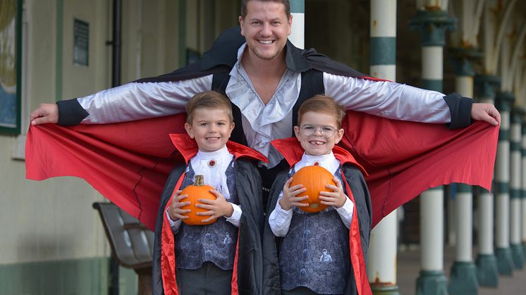 A family had a fang-tastic time at a pumpkin patch