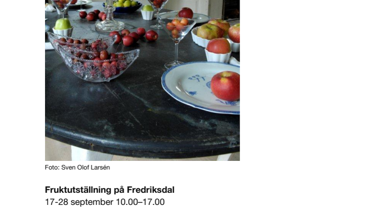 Fruktutställning på Fredriksdal 17-28 september 10.00–17.00