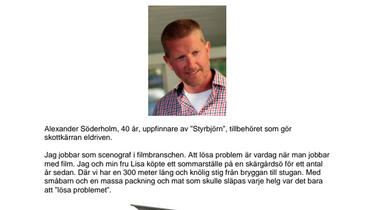 Månadens innovatör i november Alexander Söderholm.