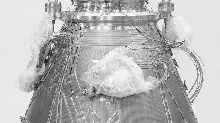 ETID utloppsmunstycke har utvecklats av GKN Aerospace i samarbete med ArianeGroup och är finansierat av ESA (European Space Agency). Foto: Tommy B Andersson.