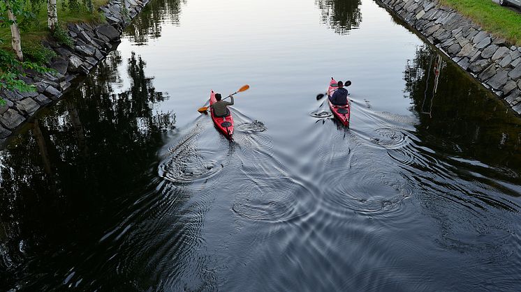 Kanoter i Östra Kanalen, Härnösand, Höga Kusten