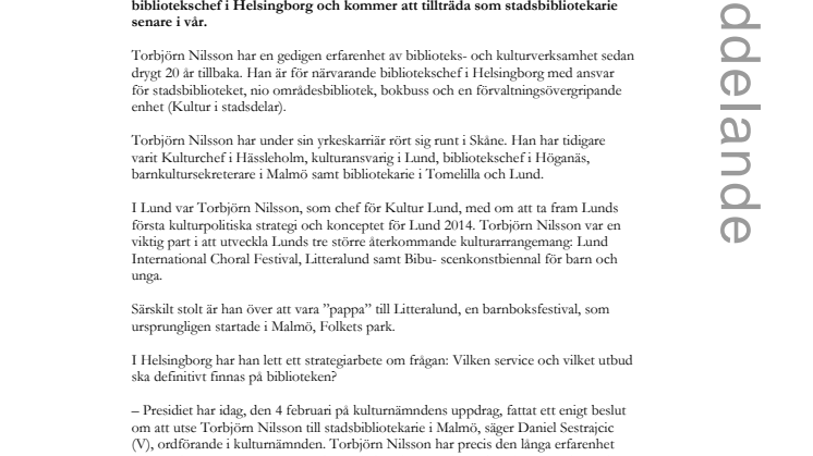 Ny chef för Stadsbiblioteket i Malmö blir Torbjörn Nilsson