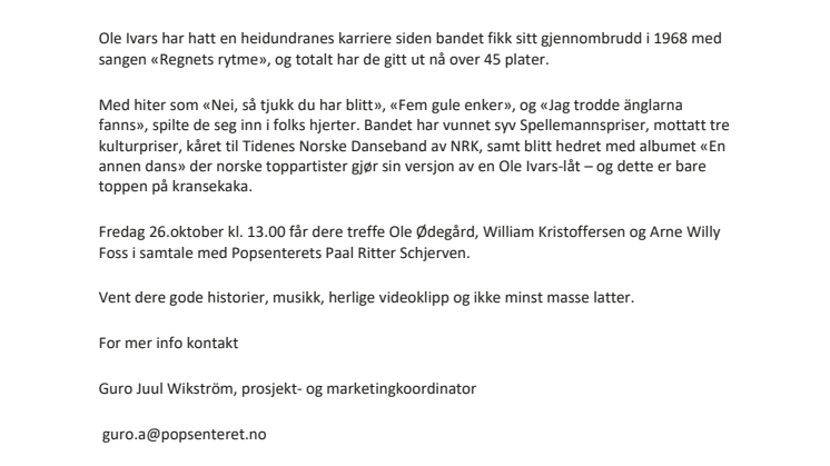 Tilbake til ungdommen med Ole Ivars